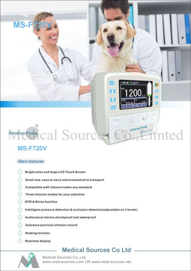 (MS-F720V) Vétérinaire / Pompe à seringue vétérinaire et médicale Infusion électronique vétérinaire portable