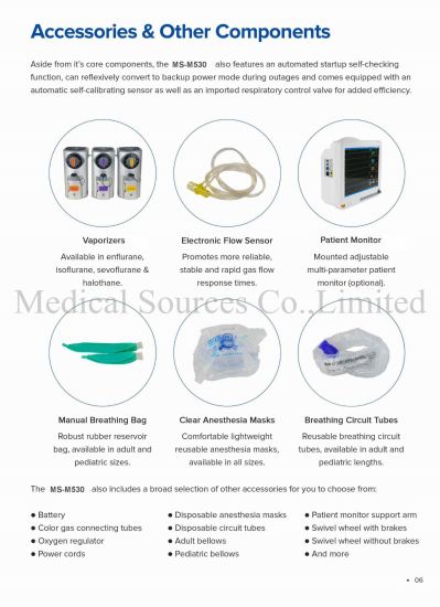 (MS-M540) Anesthésie Anesthésie Vaporisateur Hôpital Anesthésie avec Ventilateur